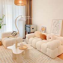 Style tofu block sofa Living room Small family type minimalist Tetris module Composition ins Scream wind net red tatami