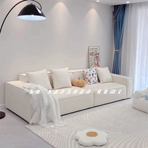 Tofu block sofa square net red in cream color living room direct plate technology cloth comfortable cat grab