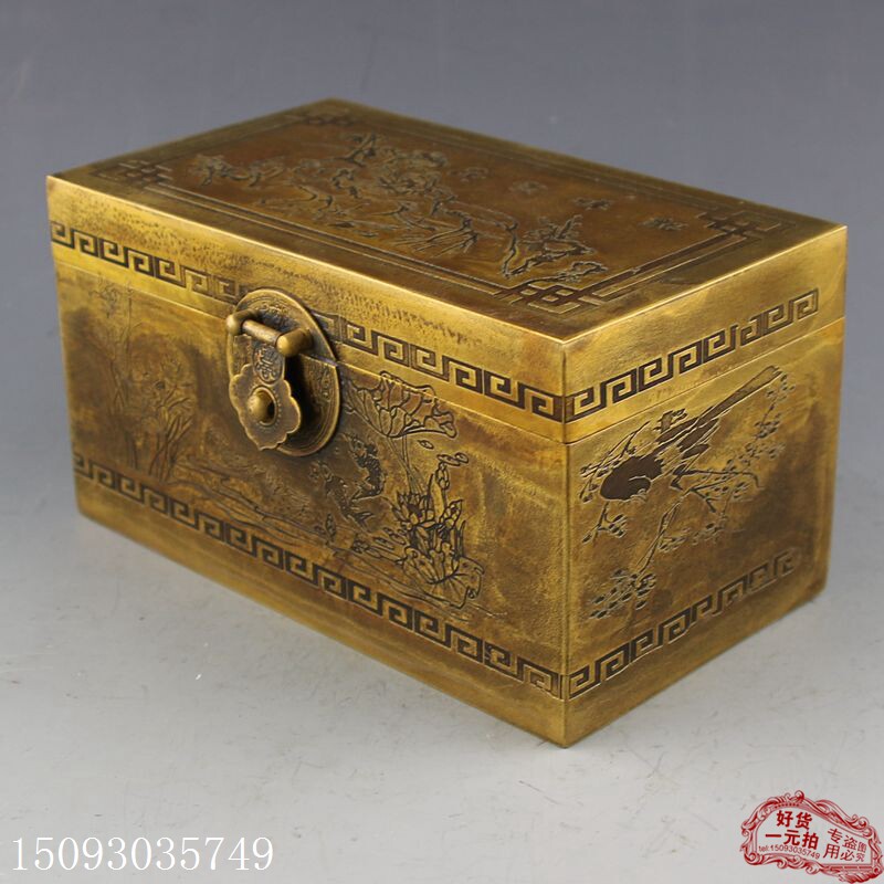 Bronze Ware Chore Collection Brass Antique first decorated box Maid Box Mink Cicada Bouncer of the Jewelry Box Jewel Box