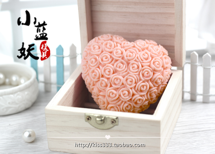 B1355diy Rose Love Soft Silicone Gel Khuôn Khuôn Xà phòng Handmade Sôcôla Fondant Pudding Kem khuôn làm bánh trung thu