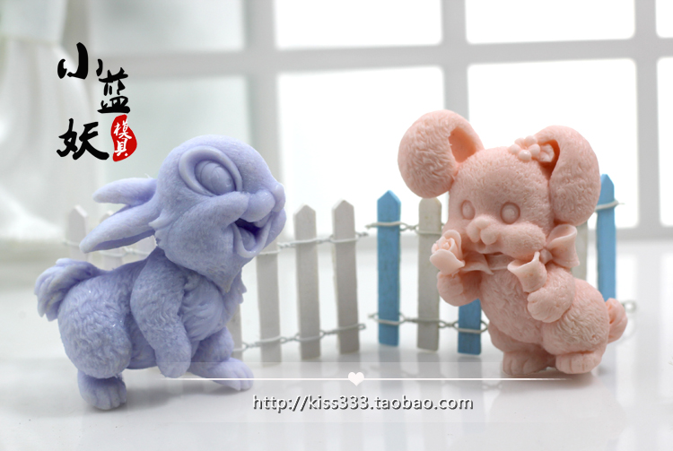 B1322diy sáng tạo thỏ thủ công nước hoa xà phòng mềm silicone silicone mài khuôn sô cô la fondant pudding nhựa khuôn silicon