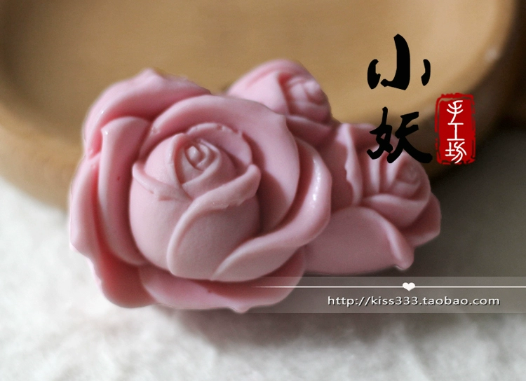 B1848diy Creative Rose Handmade Xà phòng Xà phòng Mềm Silicone Cao su Khuôn Khuôn Sôcôla Fondant Pudding Nhựa