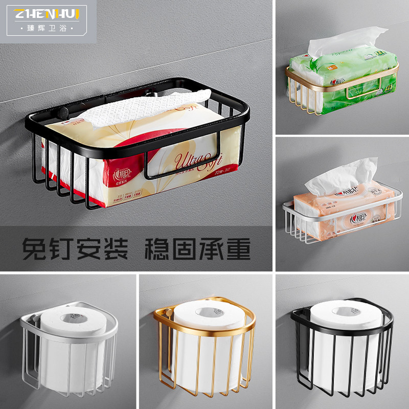 Toilet tissue box sucking toilet paper pumped creative toilet toilet tissue shelf rolling frame shelf without punching