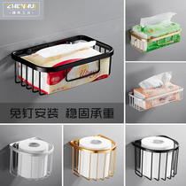 Toilet tissue box suction disc toilet paper box paper creative toilet tissue holder roll holder rack free of punching