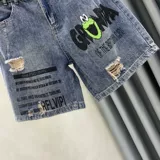 Штаны, летние джинсы, свободный крой, эластичная талия, по фигуре, высокая талия