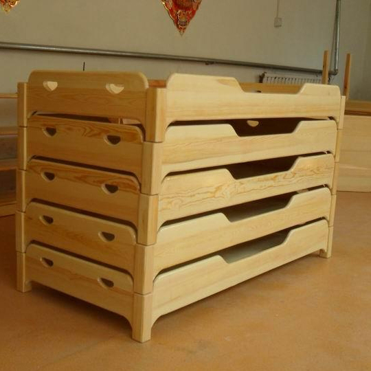 Kindergarten afternoon bed Early education training institutions custody class children's solid wood bed Lunch break single stacked bed