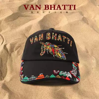 VAN BHATTI COLLEGE STYLE HEAVY CRAFT HANDMADE EMBROIDERED beaded BASEBALL CAP