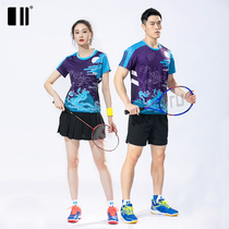 Single double No. 2020 new badminton suit tennis dress for men and women short sleeve spring and summer blouse national style personality T-shirt