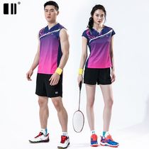 Single and double badminton suit men's suit table tennis tennis sports suit women's quick-drying sleeveless jersey couple clothing