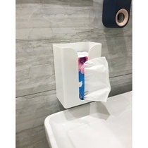 Inverted kitchen tissue box household non-perforated wall-mounted tissue rack bathroom toilet paper box