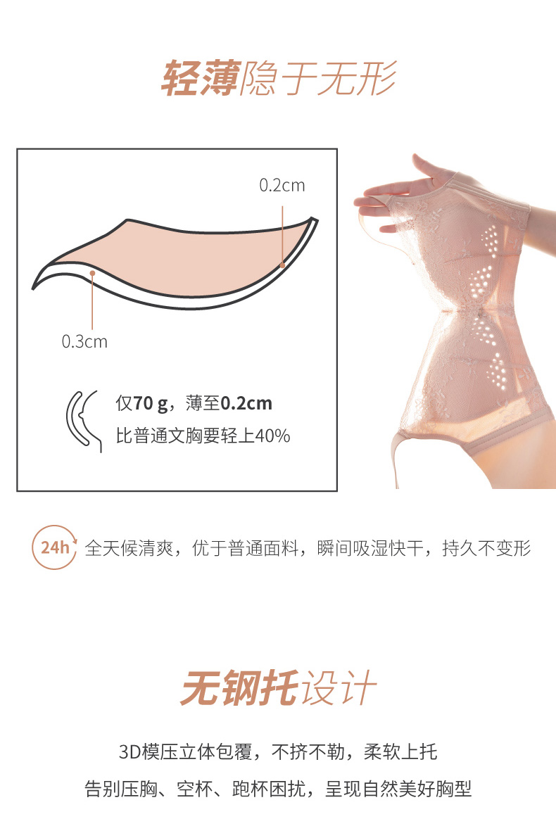 芬怡 无钢圈薄款透气大码文胸 洞洞薄杯 2件 图3
