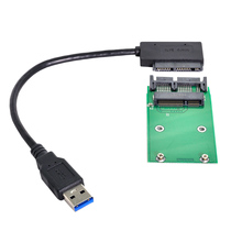 USB2 0 to MICRO SATA 16Pin 1 8 inch hard disk to PCI-E mSATA SSD adapter board black