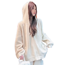 Han Edition Loose LAZY EVEN HAT SWEATSHIRT SPORTSWEAR SUIT WOMAN SPRING AUTUMN FASHION CUT-AGE WIDE LEG PANTS CASUAL TWO SETS