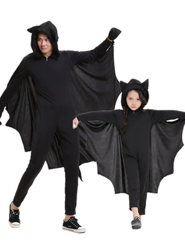 Детский костюм летучей мыши на Хэллоуин для взрослых, мужская и женская одежда с Бэтменом, костюм Бэтмена для взрослых и детей