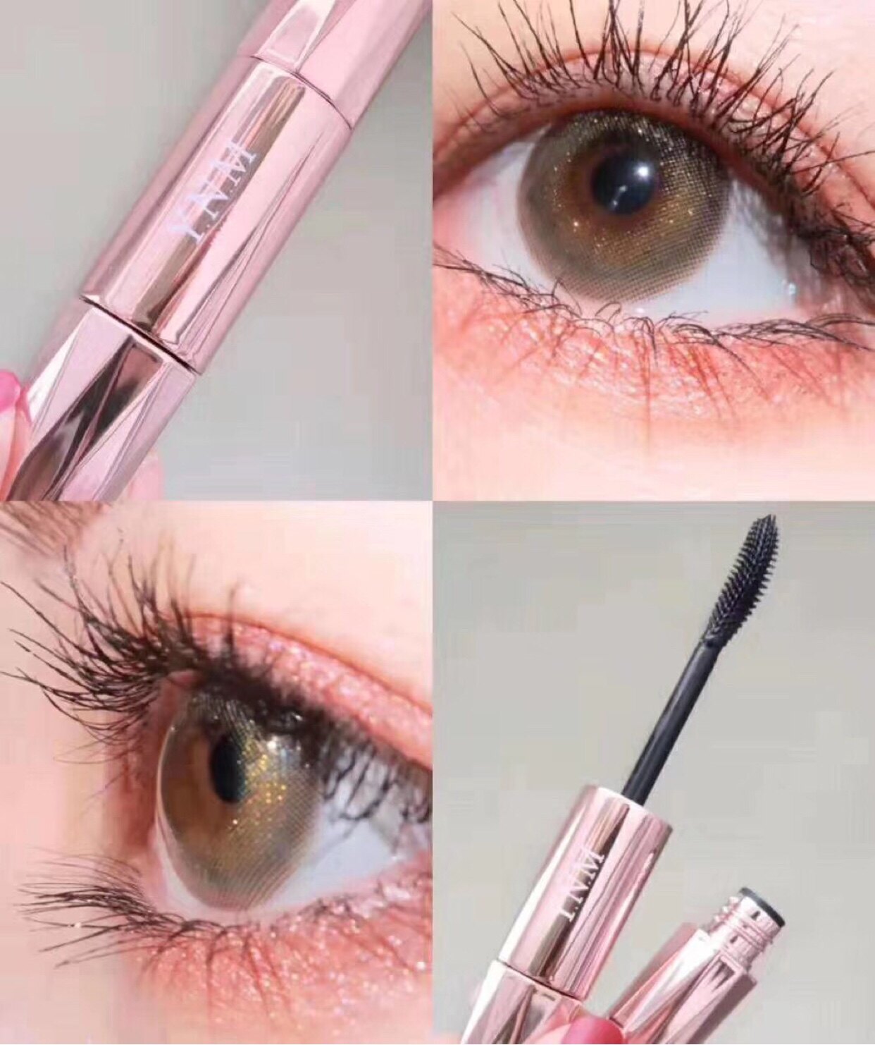 YNM double head mascara beating bottom waterproof persistent without fainting natural curly lengthening slim brush head