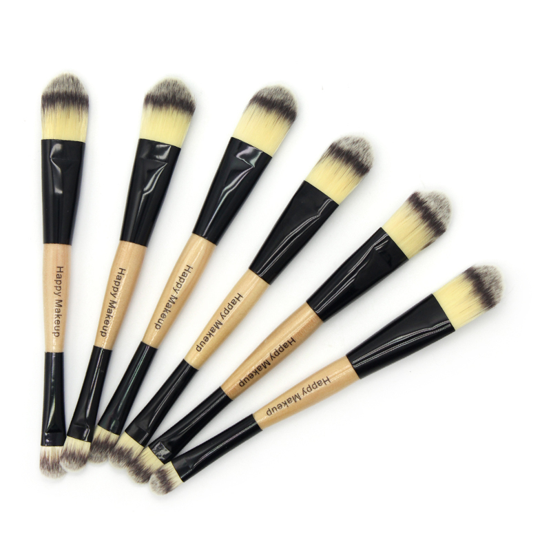 国货HappyMakeup便携单支双头粉底液化妆刷遮瑕刷 扁头粉底膏体刷