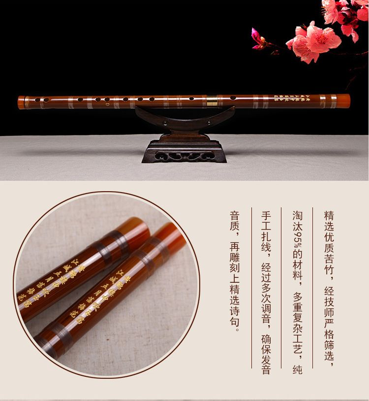 Sáo trúc nhạc cụ sáo trúc người mới bắt đầu sáo trúc người lớn trẻ em mới bắt đầu không cơ bản chơi sáo tinh luyện chuyên nghiệp - Nhạc cụ dân tộc