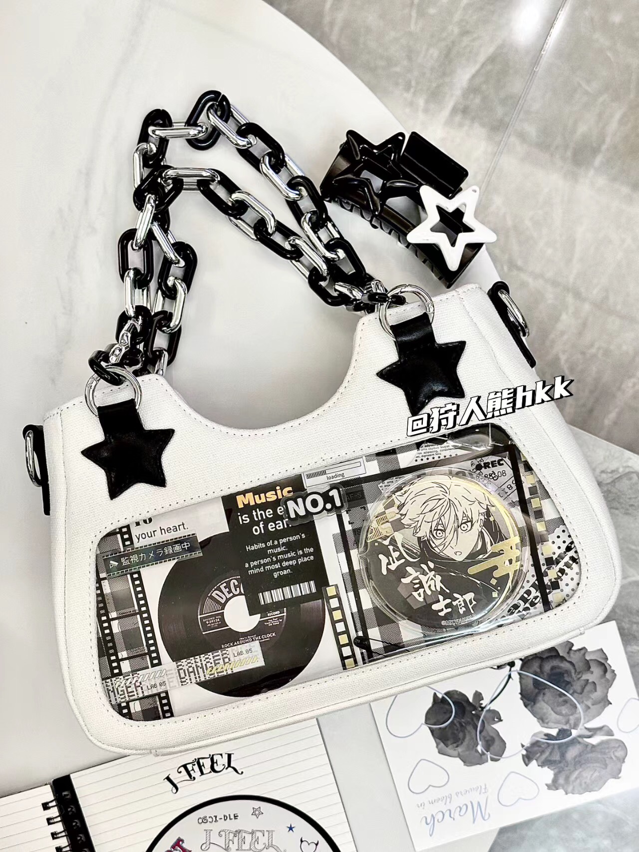 (Spot) Man Bears Hkk Original Black & White Five-star Acclaimed Pain Pack Secondary Metakpop Pain Bag-Taobao