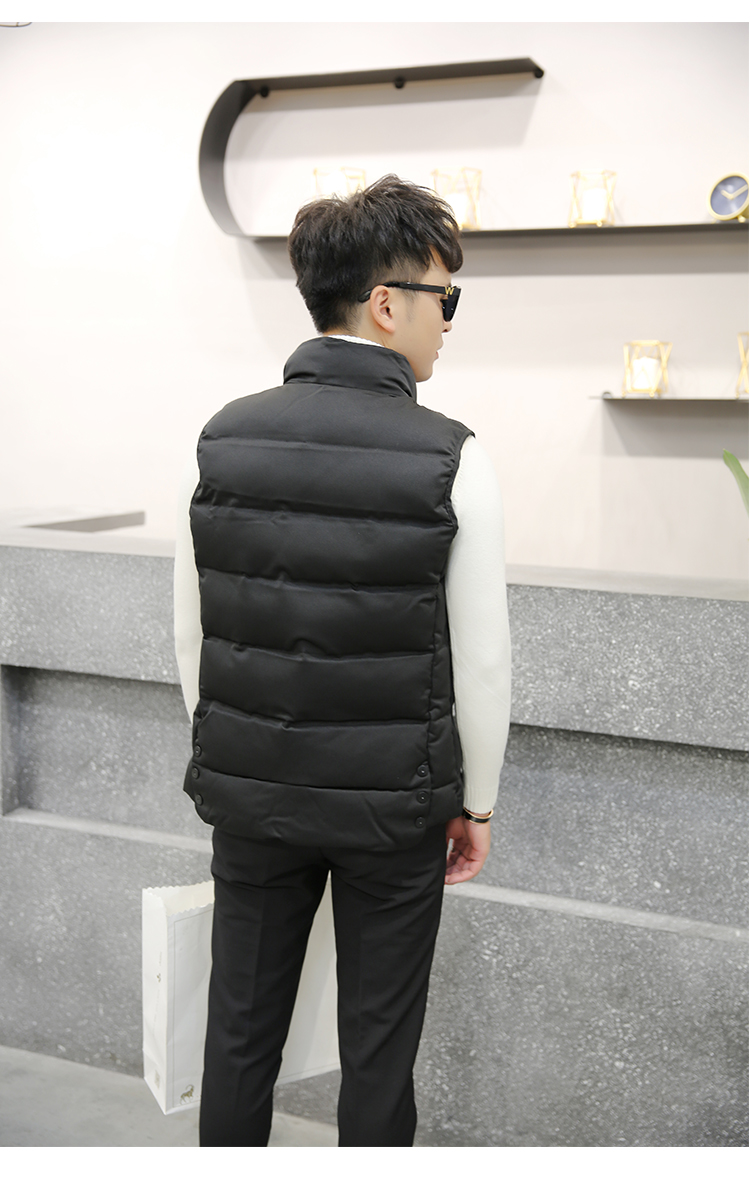 Mùa đông mới của Hàn Quốc phiên bản của tự trồng đứng cổ áo nam cotton vest thời trang ngắn cotton vest áo khoác thanh niên vest vai vest