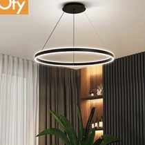 OTY living room chandelier minimalist light luxury modern simple atmospheric creative circle annular bedroom dining room lamp up and down