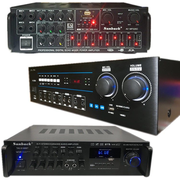 Rated 500W high power domestic amplifier five channel amplifier high fidelity K song amplifier built - in Bluetooth remote control