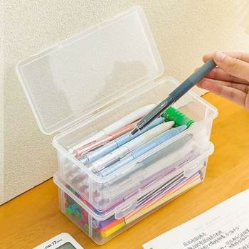 Pencil storage box large capacity transparent text