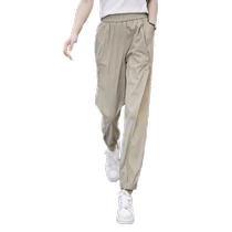 Ice Silk Harun bunches pants women 2024 Summer new high waist loose 90% Sport speed dry pants big code light cage pants
