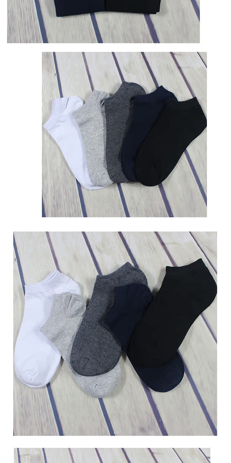 Vớ nam vớ mùa thu và mùa đông Tất nam mùa thu cotton polyester nguyên chất khử mùi mồ hôi thoáng khí để giúp ống ngắn trong vớ nông tất nam  mùa hè