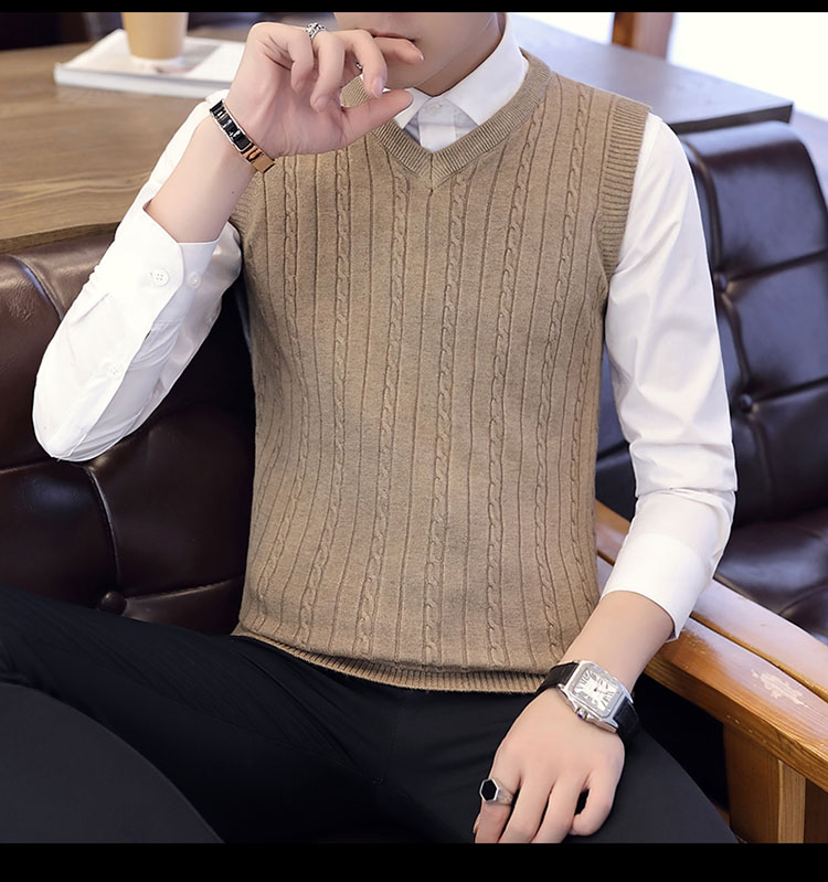 Áo vest thanh niên 12 xu hướng xuân hè áo len giản dị 13 học sinh trung học cơ sở 14 nam 15 tuổi áo len áo gile hàn