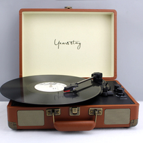 Vinyl record machine All-in-one gramophone record player Old-fashioned vintage classic film mini solid wood home audio box