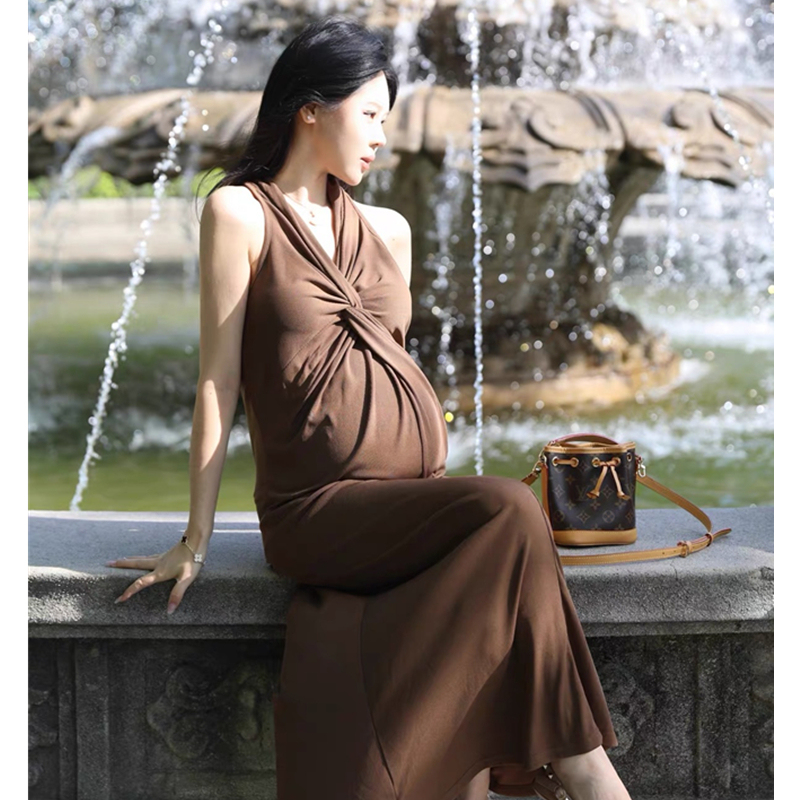 High-End Maternity Wear, Maternity Dress, Summer Dress, New Style, Fashionable Mom Wear, Pregnancy Wear, Vest Long Dress