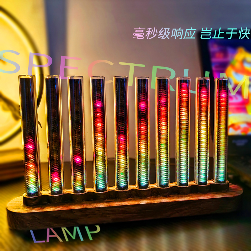 Audio Light Pickup Lamp Music Spectrum Pseudo-Nixie Tube Rhythm Light Cyberpunk Gift for Boys Led Ambient Light