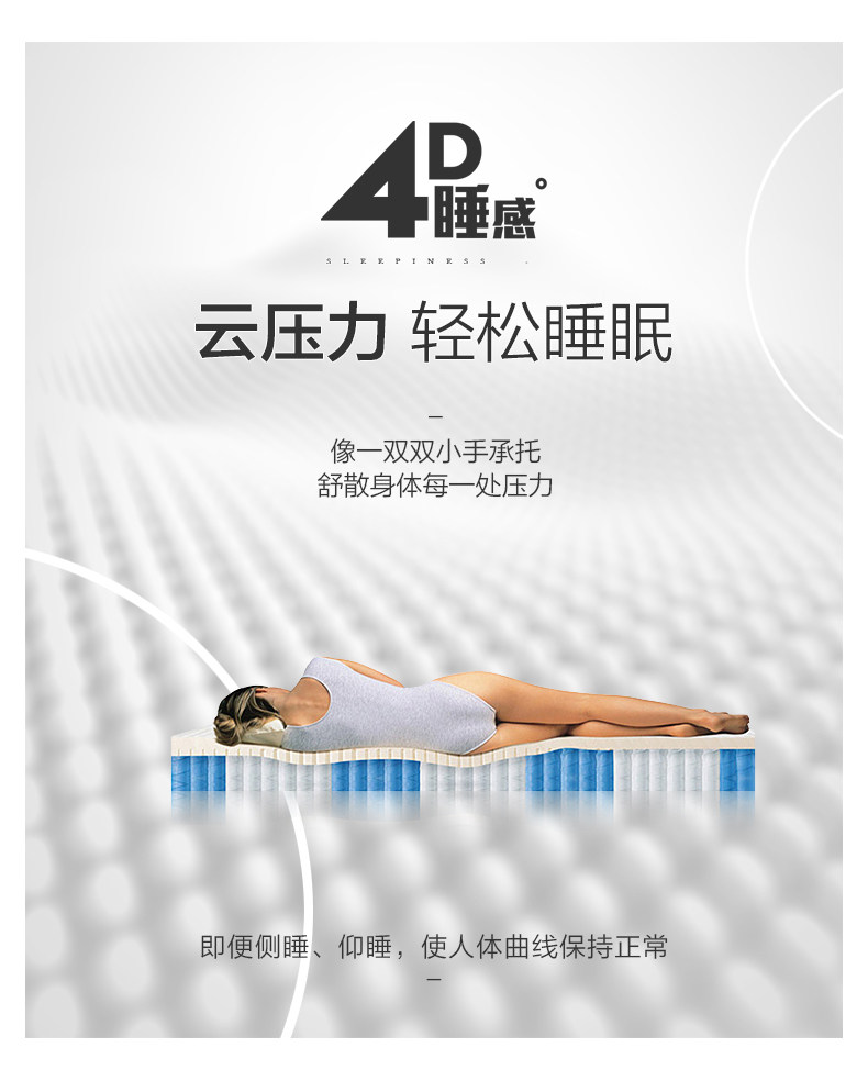 喜临门 天然乳胶+独立袋装弹簧 椰棕床垫 4D磁悬浮软 1.5*1.9m*24cm 图17