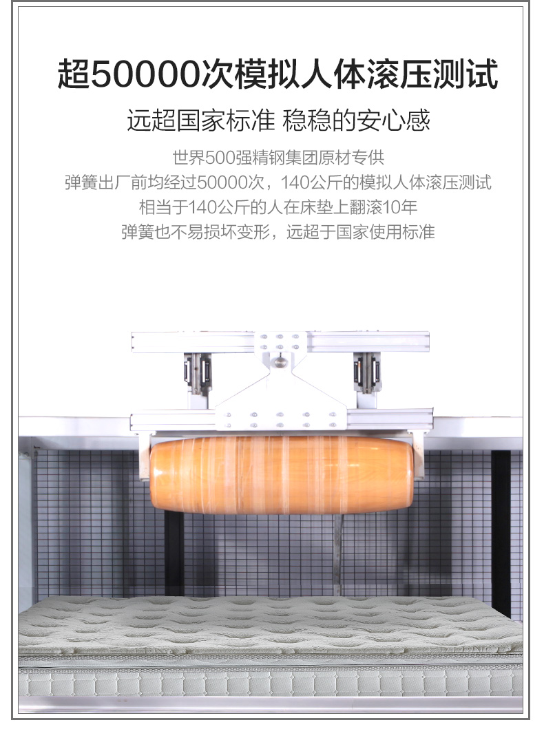 神价格 喜临门 白骑士 抗菌防螨天丝 天然乳胶弹簧床垫 厚25cm 图7