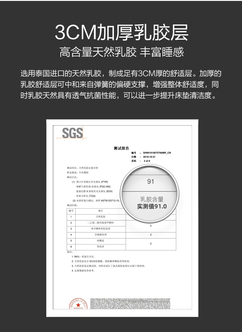 小神价 喜临门 M1 加厚乳胶弹簧床垫 厚26cm 图11