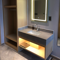 Hotel Marble Rockboard Bath Room Cabinet Combination Modern Light Lavish Accommodation Toilet Table Basin Cabinet Washbasin Custom