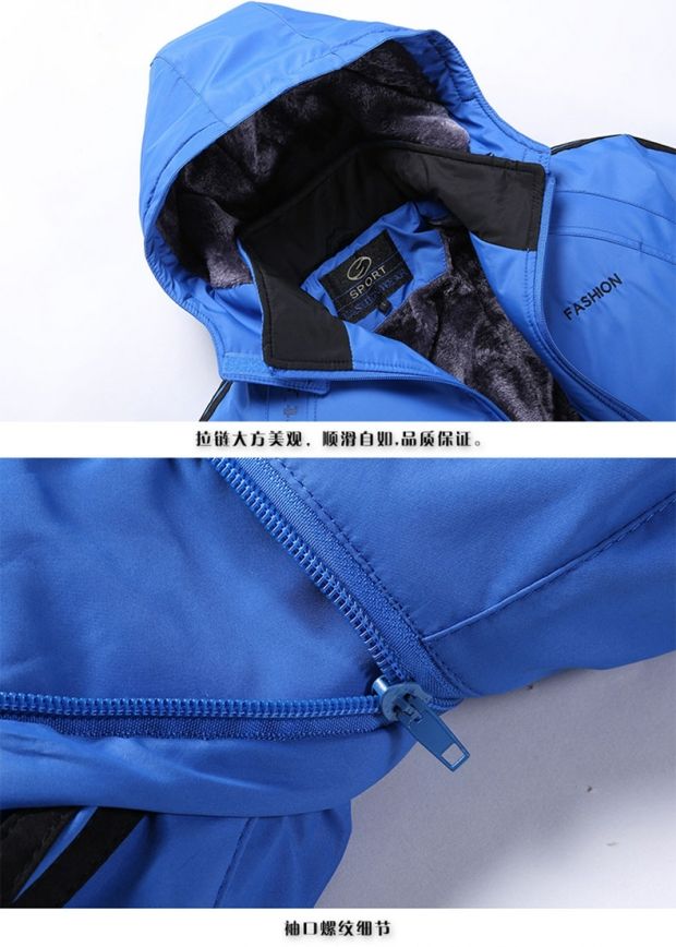 Đàn ông trung niên và già bông cotton mùa xuân và mùa đông và mùa đông cộng với áo khoác nhung dày, bộ đồ thể thao giản dị phù hợp với bố tải xúc xắc kích thước lớn áo khoác kaki nam