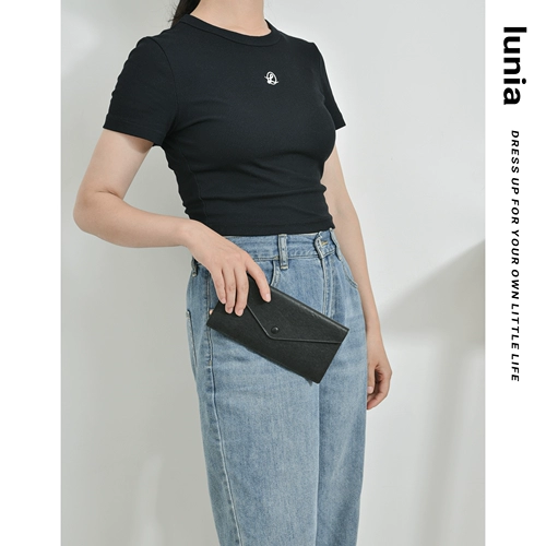 Ультратонкий кожаный длинный бумажник, универсальный картхолдер, барсетка, сумка, воловья кожа, из натуральной кожи