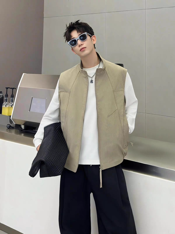 Trendy Stand-Up Collar Zip-Up Vest for Men, Casual Versatile Workwear Vest Jacket, 2026 Autumn New Style, Simple and Versatile