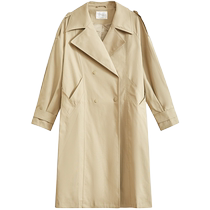 Zihan mid-length straight trench coat for women early spring classic British style fashion small double-breasted coat