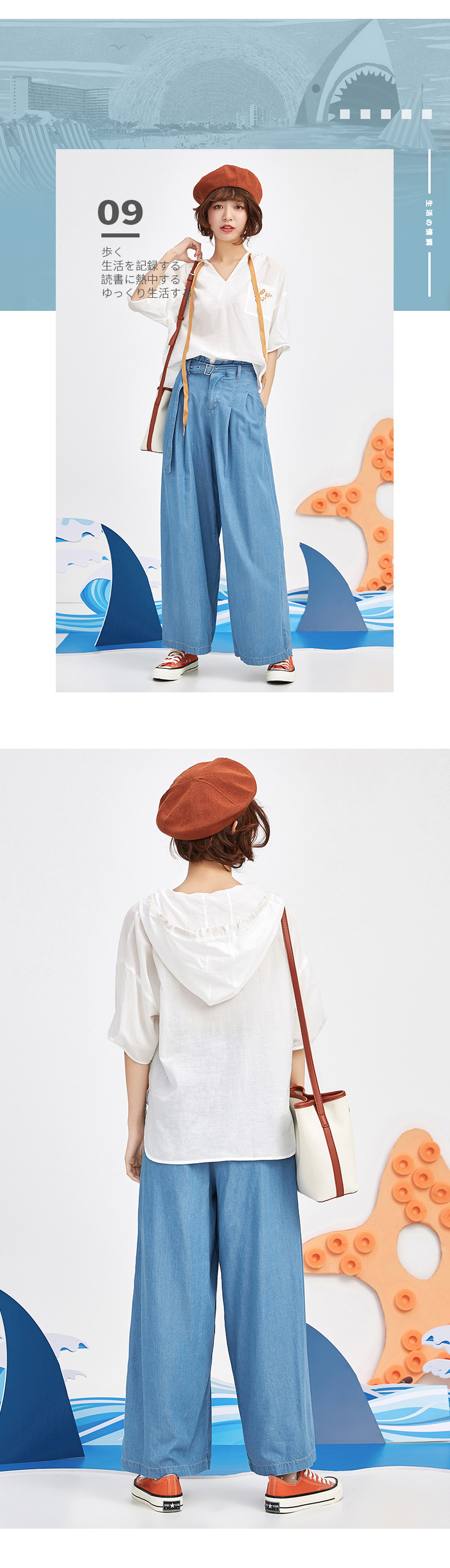Màu tím han nữ 2019 hè mới quần jeans ống rộng nữ quần cạp cao eo thon trẻ trung mùa xuân và quần lửng - Quần jean quần jean ống đứng nữ đẹp