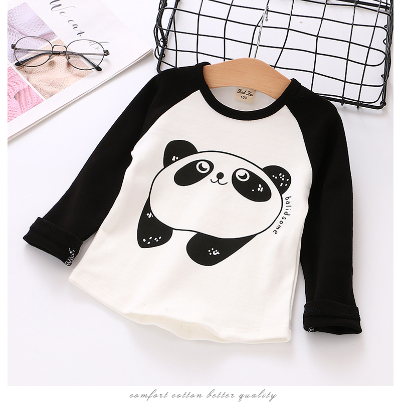 Bé gái hoạt hình cotton màu cổ tròn tay dài áo thun xuân hè cho bé mặc áo mỏng mỏng sơ mi chạm đáy váy trẻ em 10 tuổi