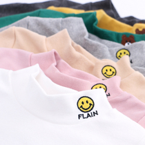 Girl boy boy pure cotton collar with undershirt spring and autumn and baby half-height collar for children 100 lap t-shirt blouses