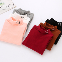 Girl pure cotton elastic flap collar high collars undershirt spring autumn style Grinding Children T Baby Underwear collar Long sleeves T-shirt