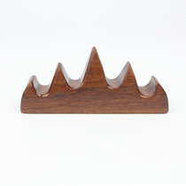 Redwood Wuzhifeng pen rest red sandalwood red treasure solid wood pen holder brush set pen mountain four treasures play calligraphy Chinese painting pen book culture