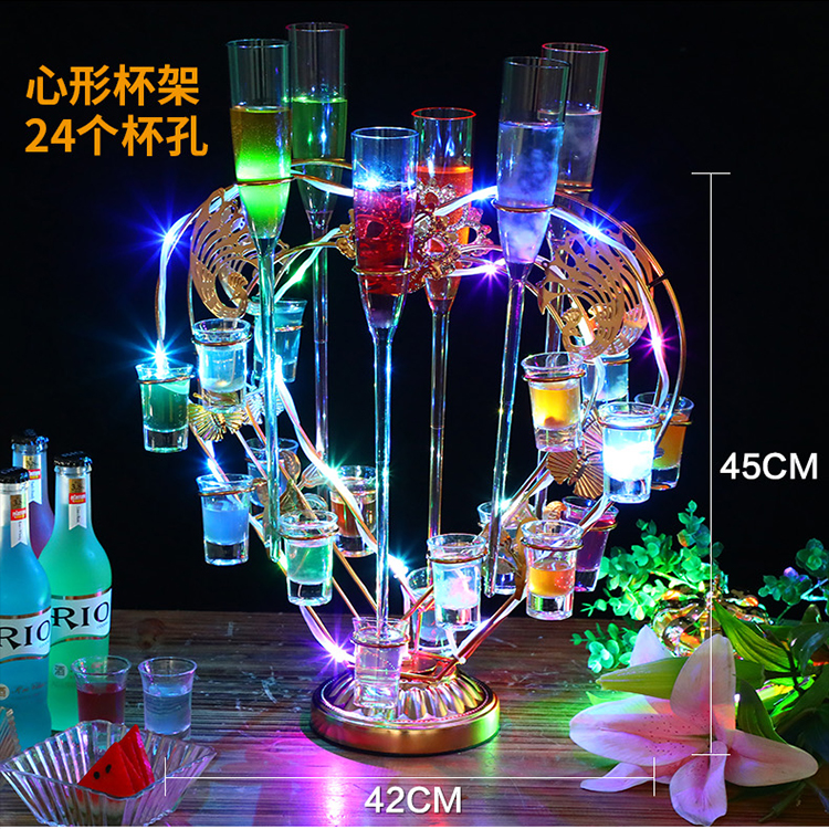 FIG cocktail sáng tạo phát Ya giá thanh KTV sâm banh cocktail giữ cốc cốc kệ đạn Tim giá treo tường