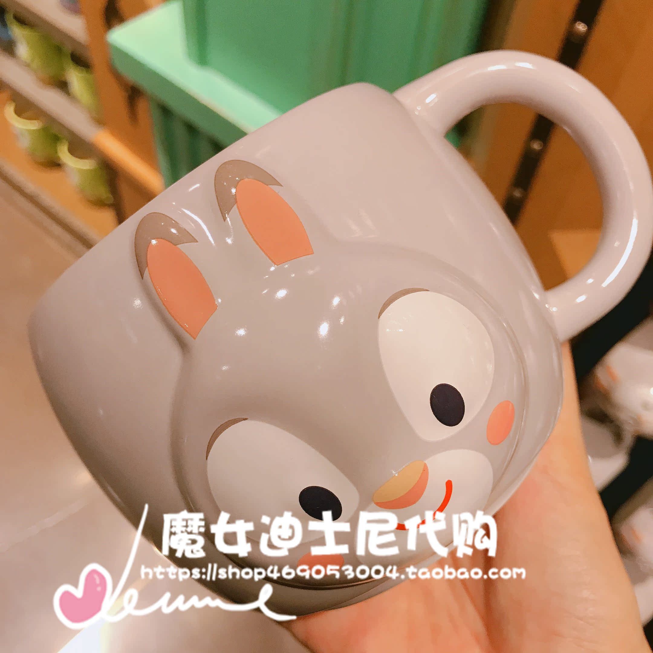 Light Grey & 100Shanghai Disneyland Domestic purchasing agent Mickey Minnie Mug Donald Duck Big mouth ceramics Mark cup Water cup just