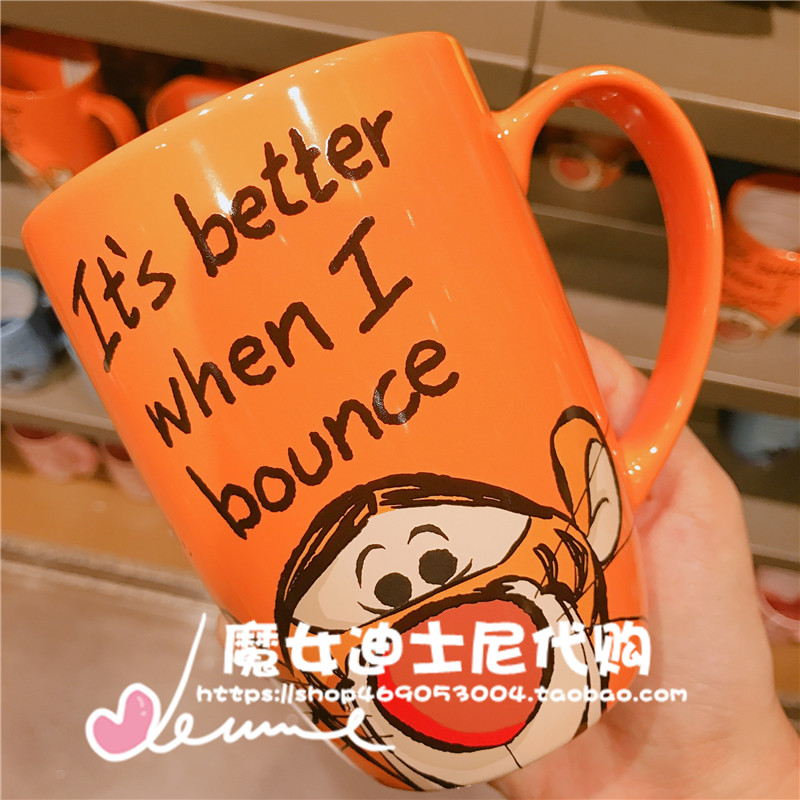 Tigger & 52Shanghai Disneyland Domestic purchasing agent Mickey Minnie Mug Donald Duck Big mouth ceramics Mark cup Water cup just