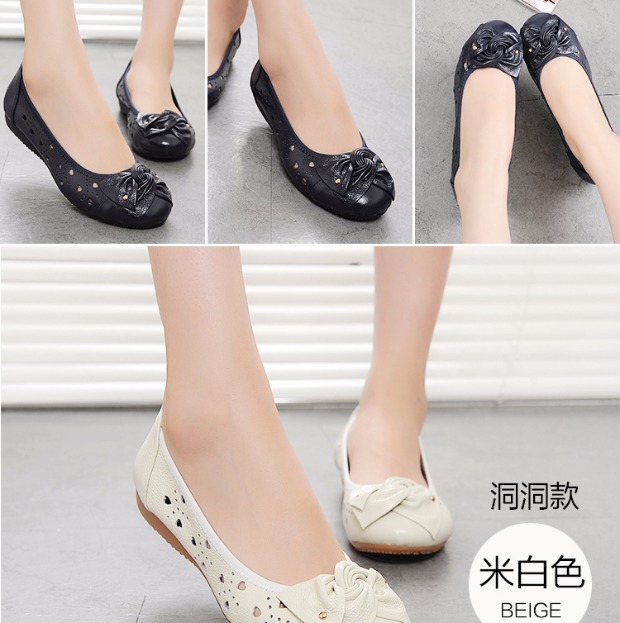 Giày đế bằng mùa hè đế bằng da thoáng khí cho mẹ dép cỡ lớn bitis hunter sandal