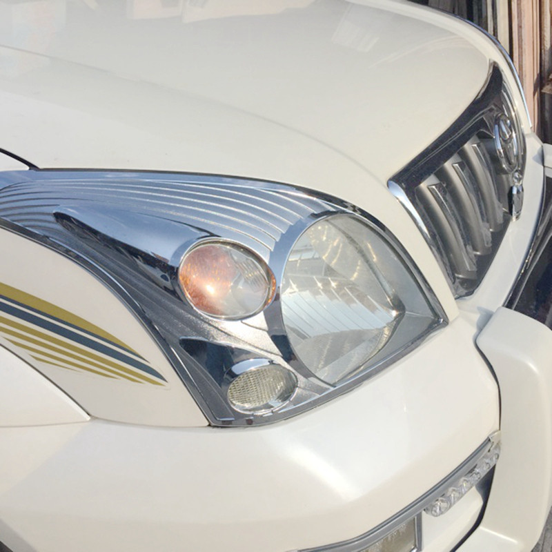 03-09 overbearing 2700 Prado modified front headlight cover FJ120 headlight decorative frame bright strip body decoration